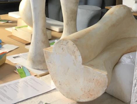 Exhibition preparation and restoration of the plaster sculptures